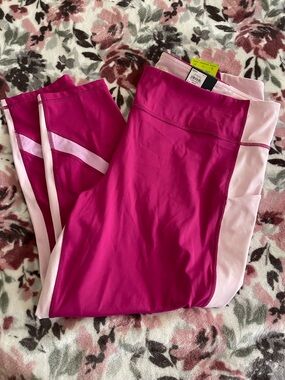 Pink Colorblock Active Leggings